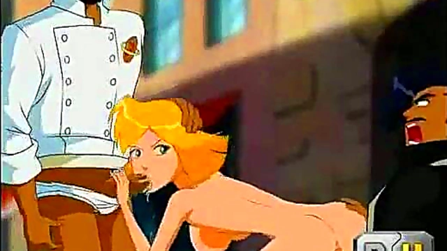 Teen Blonde Clover Sluts It Up With A Threesome Facial In Totally Spies Parody