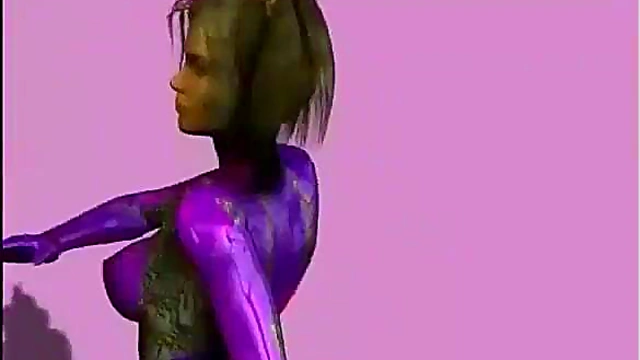 3D Sci-Fi Hentai Babe Seduces With Skin-Tight Catsuit Blowjob