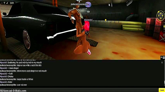 Cute Cici from IMVU Gives Hot 3D Anime Blowjob in Game World