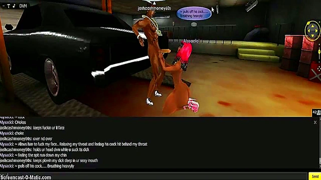 Cute Cici from IMVU Gives Hot 3D Anime Blowjob in Game World