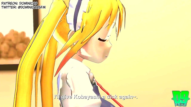 Hot Maid Dragon Tohru Gets Naked for Money in Animated Erotic Scene