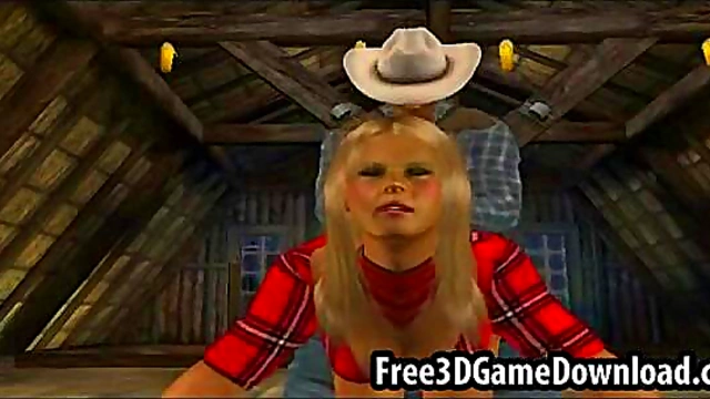 Blonde Anime Babe Rides Dick Hard In The Barn For A Juicy Finish