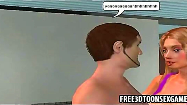 Beautiful 3D Cartoon Blonde Babe Gets Intimate With Sexy Close-Up Action