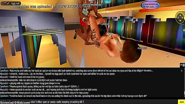 Cartoon 3D Trio Engages in Steamy IMVU Threesome CMC Action