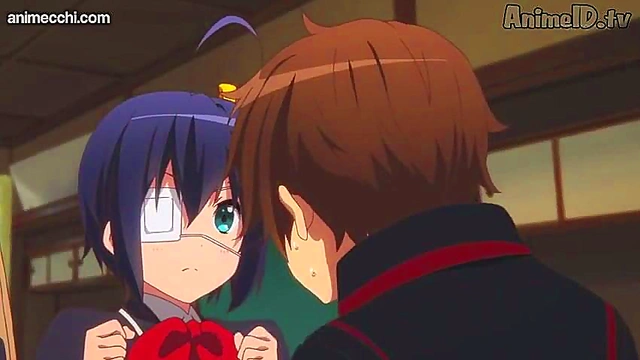 Romantic Chuunibyou Anime Couple Engage in Passionate Love Scene