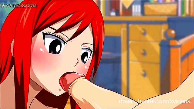 Erza Gives Dream Blowjob With Panties & Cums Hot In Fairy Tail XXX Parody