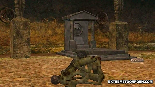 3D Anime Zombies Lesbians Lick Pussy Outdoors In Hardcore Bizarre Fantasy Session