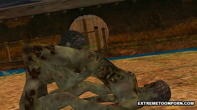 3D Anime Zombies Lesbians Lick Pussy Outdoors In Hardcore Bizarre Fantasy Session