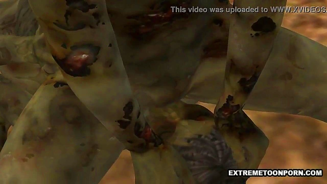 3D Anime Zombies Lesbians Lick Pussy Outdoors In Hardcore Bizarre Fantasy Session