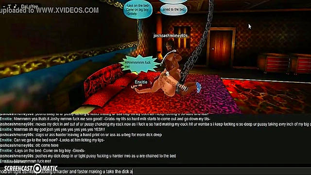 Dark Bedroom Fantasy – 3D Anime Couple Engages in Intense IMVU Sex Game