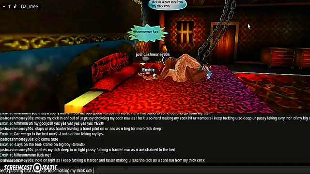 Dark Bedroom Fantasy – 3D Anime Couple Engages in Intense IMVU Sex Game