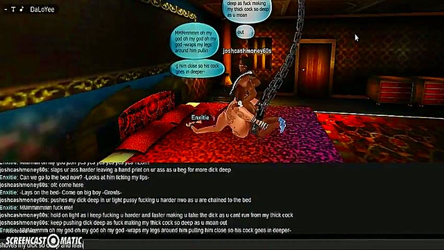 Dark Bedroom Fantasy – 3D Anime Couple Engages in Intense IMVU Sex Game
