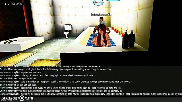 Dark Bedroom Fantasy – 3D Anime Couple Engages in Intense IMVU Sex Game