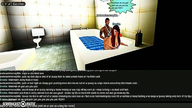 Dark Bedroom Fantasy – 3D Anime Couple Engages in Intense IMVU Sex Game