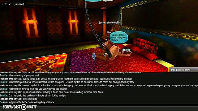 Dark Bedroom Fantasy – 3D Anime Couple Engages in Intense IMVU Sex Game