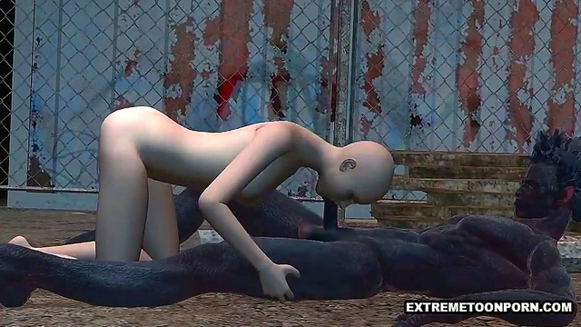 Shaved 3D Anime Babe Fucks Hardcore Outdoors With A Freaky Monster