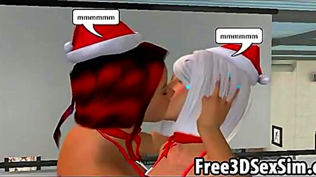 Three Sexy 3D Cartoon Lesbians Get Nasty With Hot Group Action