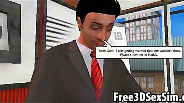 Foxy 3D Cartoon Secretary Sucks Cock & Gets Fucked Hardcore In The Office