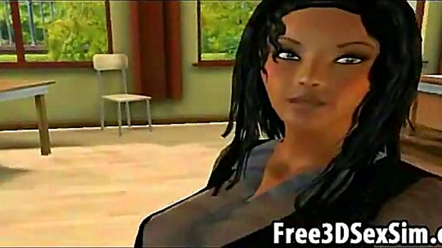 Hot 3D Cartoon Honey Gets Fucked Hard After Class For Intense Orgasm