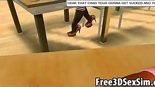 Two 3D Cartoon Girls Suck Cock & Get Fucked Hardcore Group Hentai Anime Action