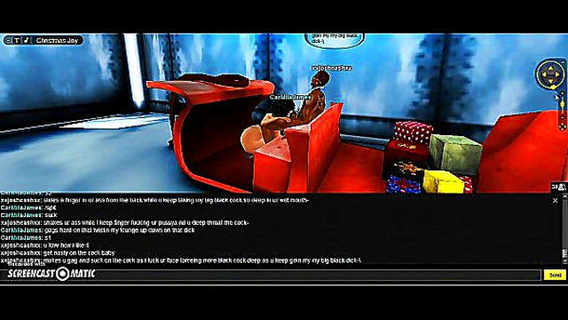 Carmiia Gives Seductive X-Mas Blowjob in 3D Anime Game Scene