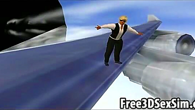 Redhead Flight Attendant Gets Fucked Hardcore in Seductive 3D Anime Action