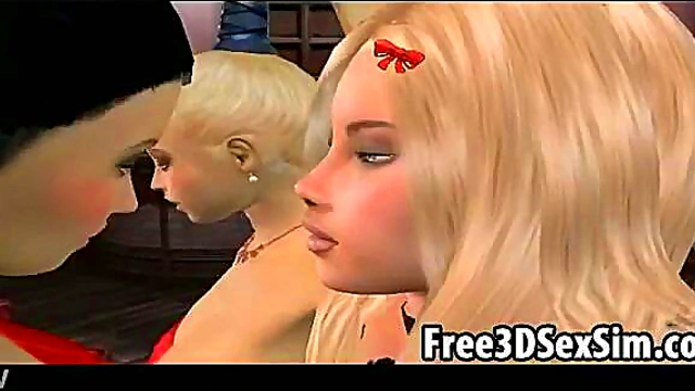 Foxy 3D Cartoon Lesbians Get Feeld Up In Sexy Bondage Scene
