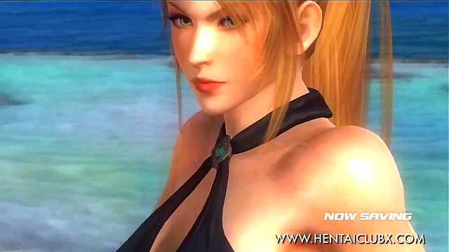 Sexy Anime Sarah in Black Dress Teases With Ecchi Moves For Hot Pleasure