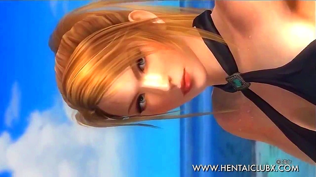 Sexy Anime Sarah in Black Dress Teases With Ecchi Moves For Hot Pleasure