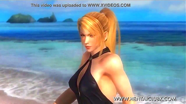 Sexy Anime Sarah in Black Dress Teases With Ecchi Moves For Hot Pleasure