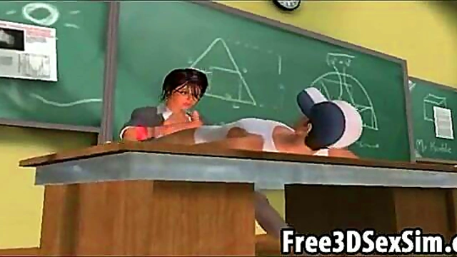 Horny Student Fucks Sexy 3D Teacher Hard In Anime Classroom Action