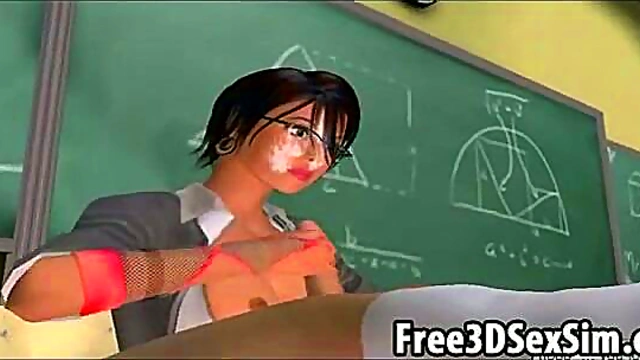 Horny Student Fucks Sexy 3D Teacher Hard In Anime Classroom Action