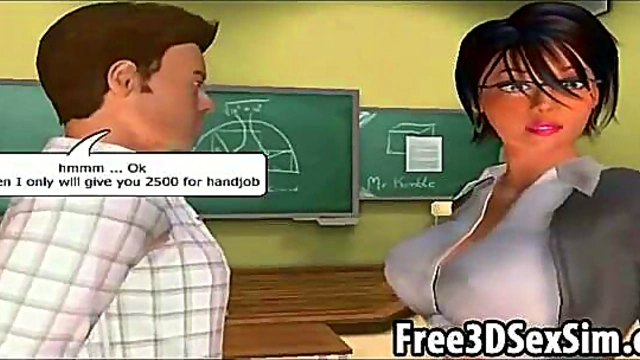 Horny Student Fucks Sexy 3D Teacher Hard In Anime Classroom Action