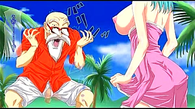Sexy Bulma Rides Master Roshi for Ecchi Anime Thrills