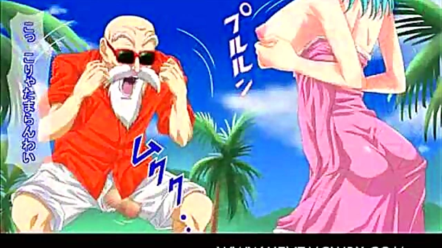Sexy Bulma Rides Master Roshi for Ecchi Anime Thrills
