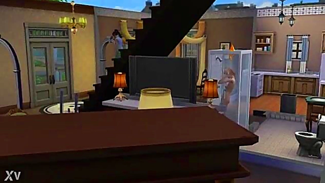 Hentai Anime Sims Shower Scene With Sexy Seduction And Pleasure