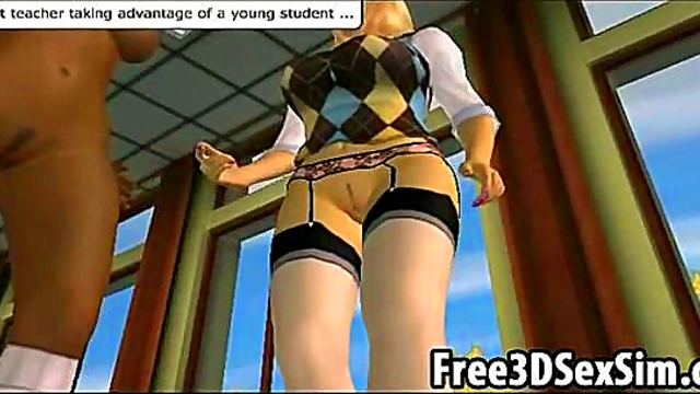 Ebony Babe Gets Her Tight Pussy Licked Hotly In Steamy 3D Hentai Action