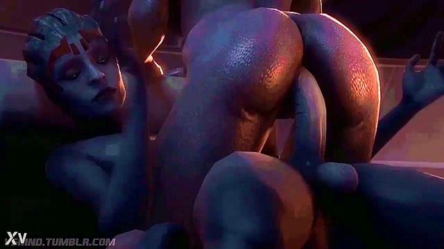 Hot Mass Effect Asari TakesDick In Her Anime Ass For Juicy Finish