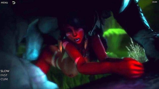 Horny Nidalee from League Legends Rides Monster Cock for Juicy Orgasm