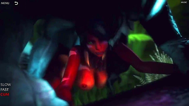 Horny Nidalee from League Legends Rides Monster Cock for Juicy Orgasm