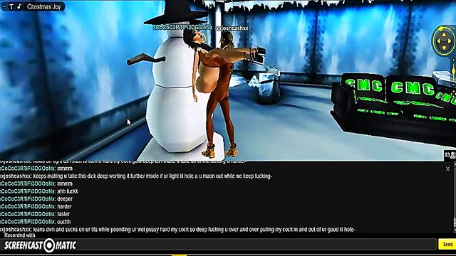 Cute 3D Anime Girl Spreads Her Legs for X-Mas Porn Fun