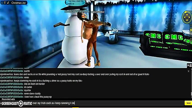 Cute 3D Anime Girl Spreads Her Legs for X-Mas Porn Fun