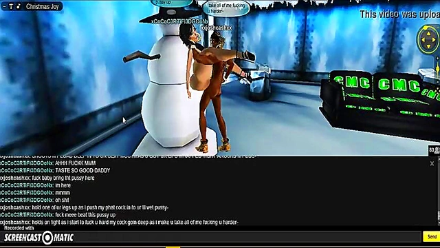 Cute 3D Anime Girl Spreads Her Legs for X-Mas Porn Fun