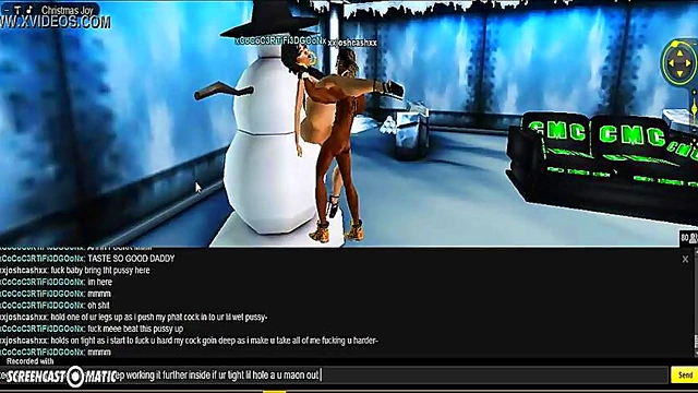 Cute 3D Anime Girl Spreads Her Legs for X-Mas Porn Fun