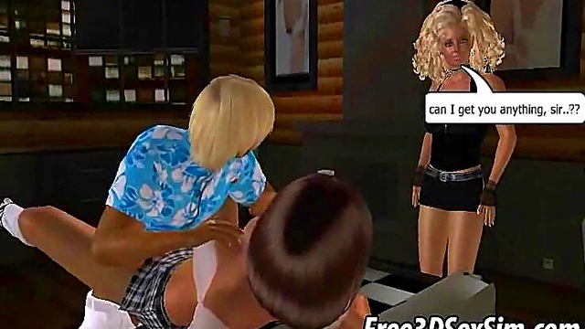 Two Sexy 3D Cartoon Babes Take Turns On A Hard Cock For Hardcore Fun