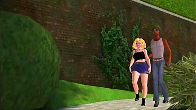 Blonde Anime Babe Rides BBC for Interracial Toony Fun