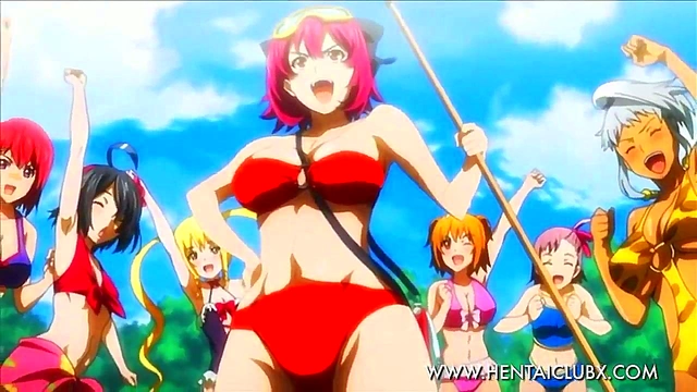 Naked Anime Girls Seduce in Sexy Bikinis for Hot Ecchi Action