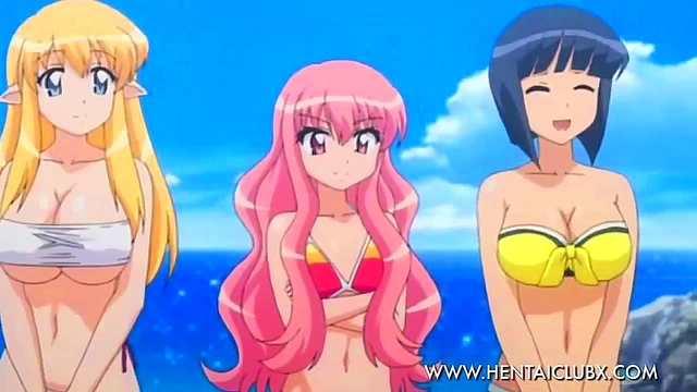 Naked Anime Girls Seduce in Sexy Bikinis for Hot Ecchi Action