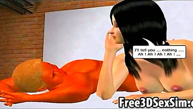 Foxy Brunette Rides Tanned Stud Hard In Steamy 3D Anime Action