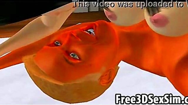 Foxy Brunette Rides Tanned Stud Hard In Steamy 3D Anime Action